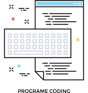 Programlama renkli vektör simgesi