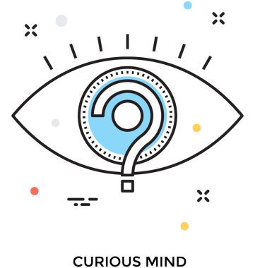 Meraklı zihin renkli vektör simgesi