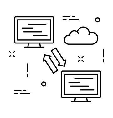 Bulut bağlantı satırı vektör simgesi 