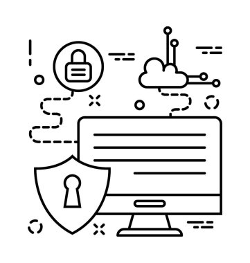 Ağ koruma satırı vektör simgesi