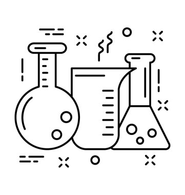 Laboratuvar Ekipmanları satırı vektör simgesi 