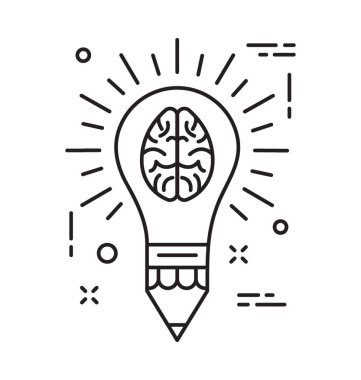 Yaratıcı zihin satırı vektör simgesi 