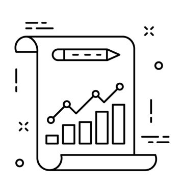 Grafik rapor çizgi vektör simgesi 