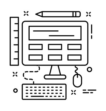 Satırı vektör simgesi tasarlama 