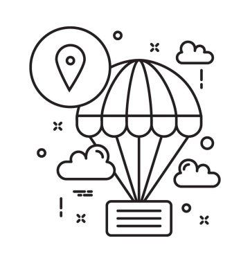Hava Balon satırı vektör simgesi 