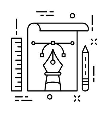 Çizim satırı vektör simgesi 