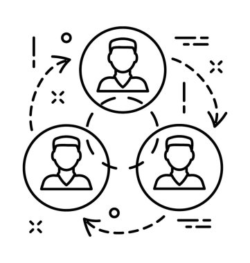 takım çalışması çizgisi vektör simgesi 