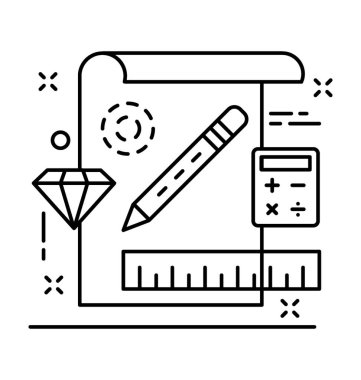 Çizim satırı vektör simgesi 