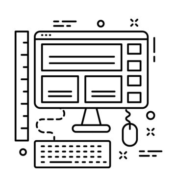 Grafik tasarım satırı vektör simgesi 