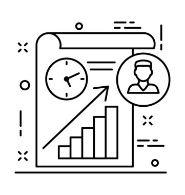 Rapor çizgi vektör simgesi 