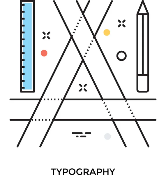 Typografi Färgad Vektor Symbol — Stock vektor