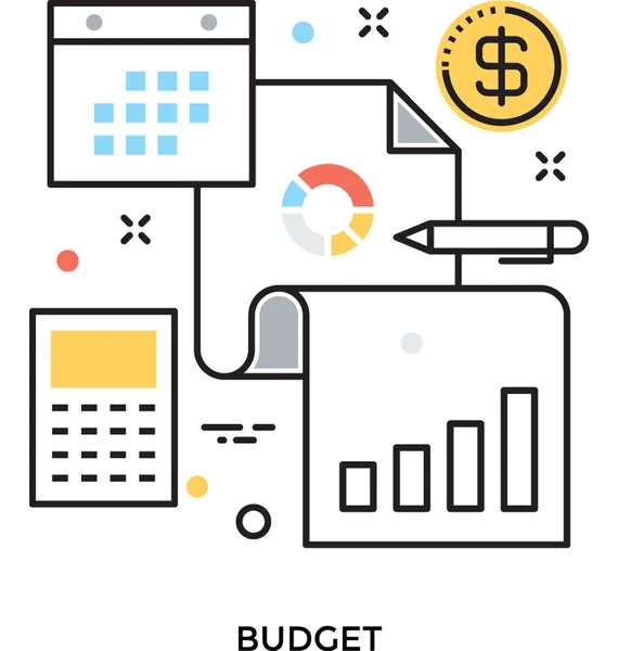 Bütçe Renkli Vektör Simgesi — Stok Vektör