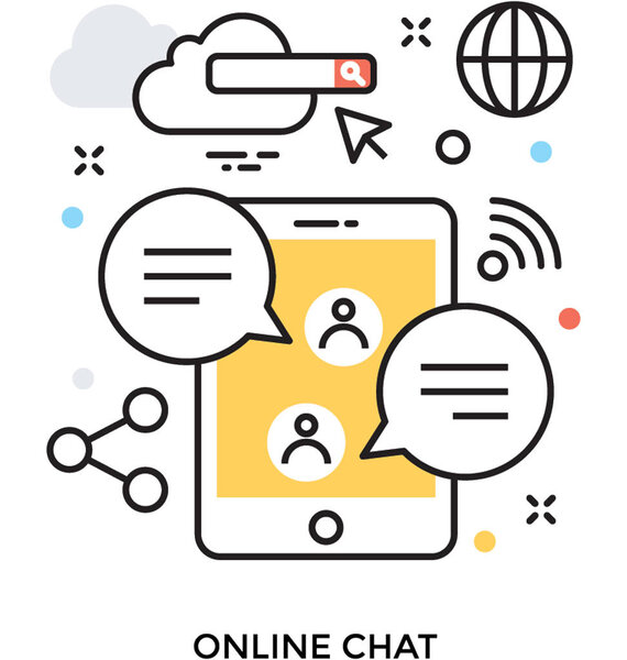 Online Chat Colored Vector Icon 