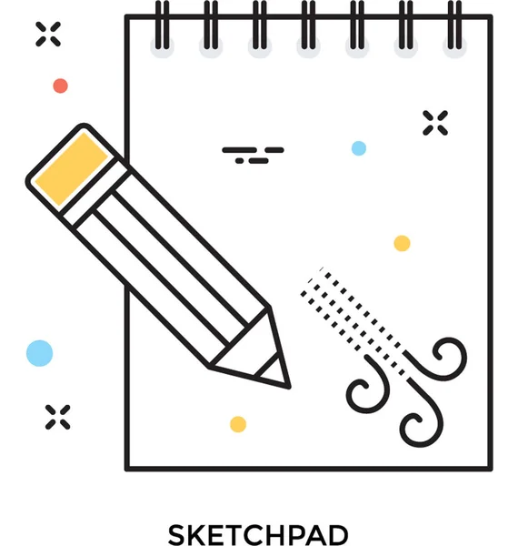 Sketchpad Colored Vector Icon — Stock Vector