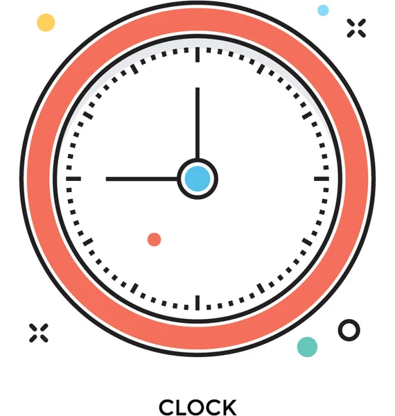 Clock Colored Vector Icon — Stock Vector