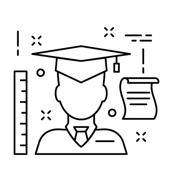 Graduate Line Vector Icon — Stock Vector