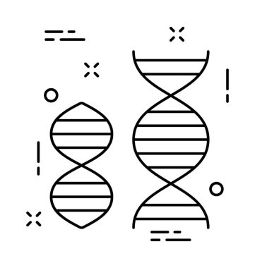 DNA çizgi vektör simgesi