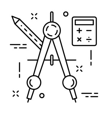 Geometri satırı vektör simgesi 