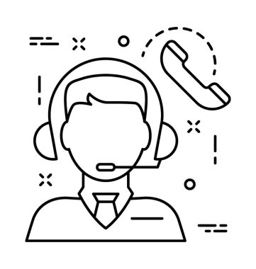 Müşteri hizmeti çizgisi vektör simgesi