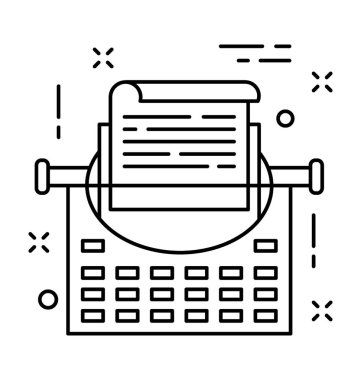 Daktilo satırı vektör simgesi