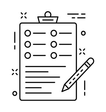 Kontrol listesi satır vektör simgesi 