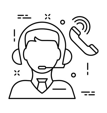 Müşteri hizmeti çizgisi vektör simgesi