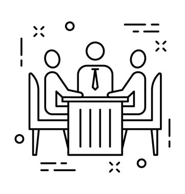 Toplantı çizgi vektör simgesi