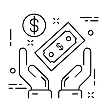 Yatırım satırı vektör simgesi