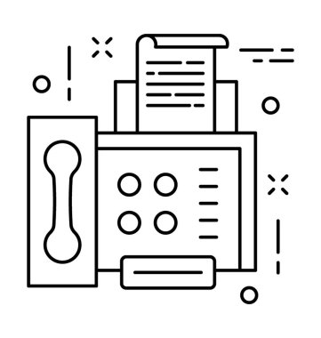 Faks makinesi satırı vektör simgesi