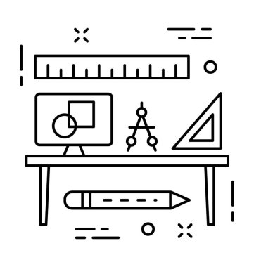 Geometri satırı vektör simgesi