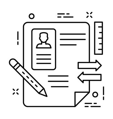 Özgeçmiş satırı vektör simgesi