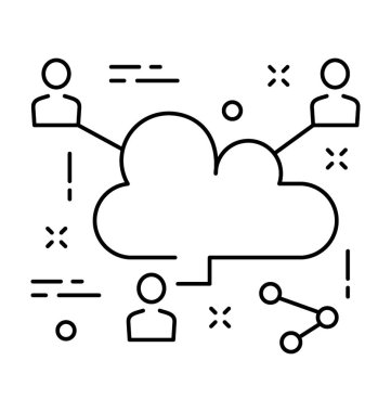 bulut hesaplama çizgisi vektör simgesi