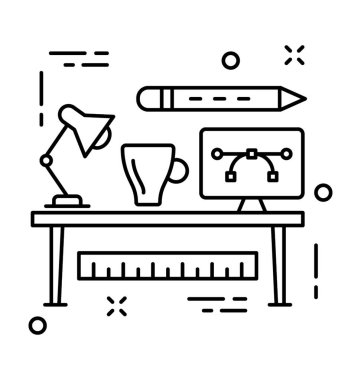 Grafik tasarım çizgi vektör simgesi