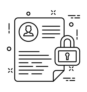 Güvenli profil satırı vektör simgesi