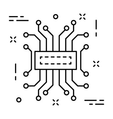 Devre çizgi vektör simgesi