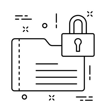 Klasör koruma hattı vektör simgesi