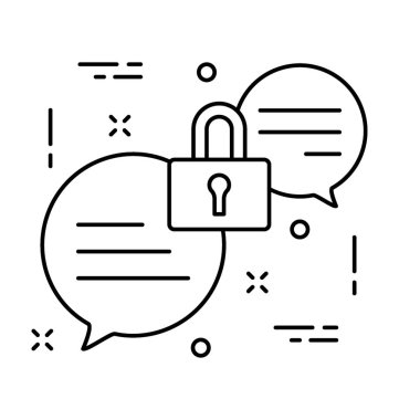 Sohbet güvenlik satırı vektör simgesi