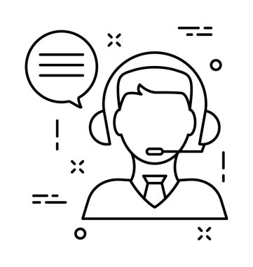 Müşteri hizmeti çizgisi vektör simgesi
