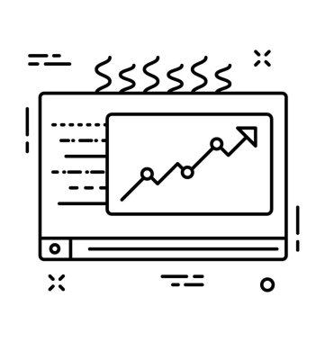 Grafik ekran çizgisi vektör simgesi