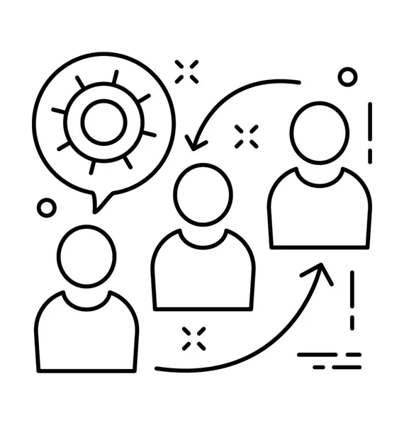 Teamwork Line Vector Icon — Stock Vector