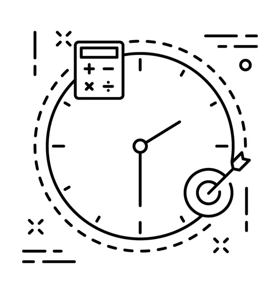 Timer Lijn Vector Pictogram — Stockvector