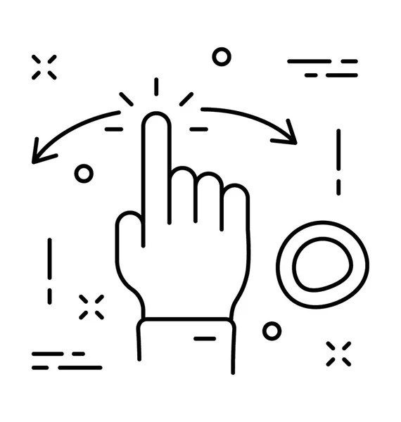 Cliquez Sur Icône Vectorielle Ligne — Image vectorielle