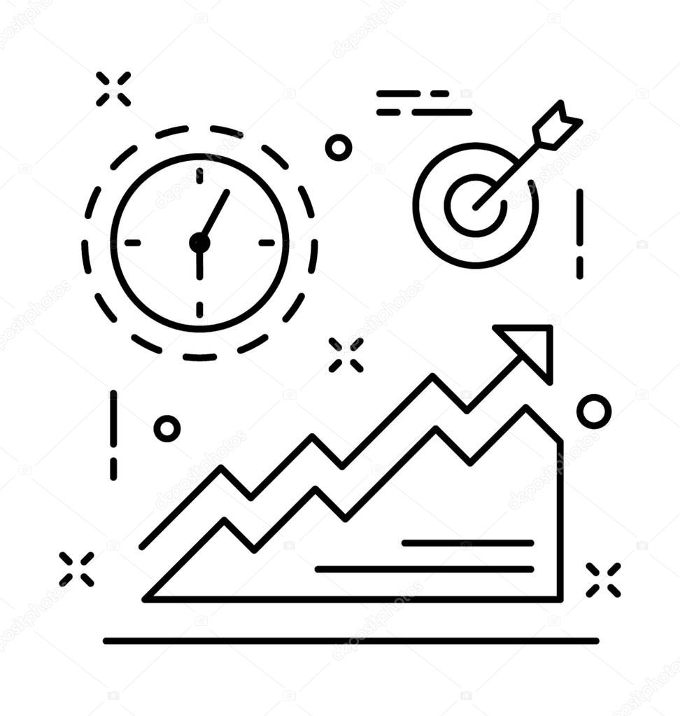Business Target Line Vector Icon 