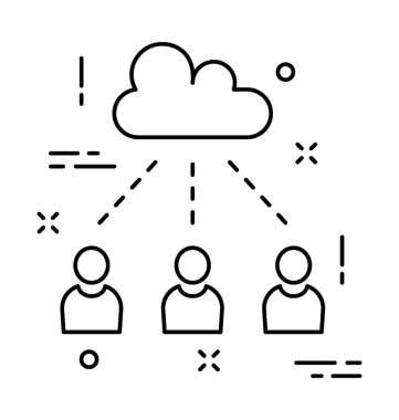 Bulut ağ satırı vektör simgesi