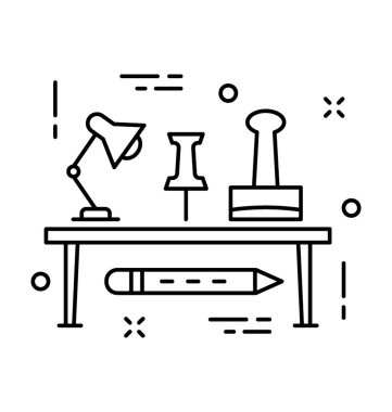 İş istasyonu satırı vektör simgesi