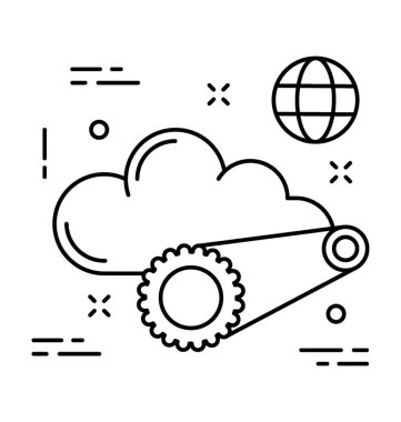 Bulut ayarları satırı vektör simgesi