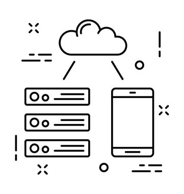 Telefon sunucusu satırı vektör simgesi