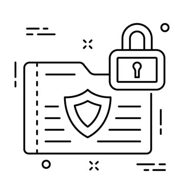 Klasör güvenlik satırı vektör simgesi