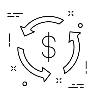 Döviz Alım Satım satırı vektör simgesi