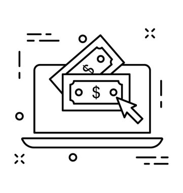 Kazanç Online çizgi vektör simgesi